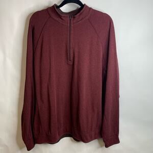 Tommy Bahama Burgundy Brown 1/4 Zip Sweater  Sz XL